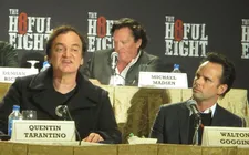 Quentin Tarantino with Michael Madsen and Walter Goggins: "To me, a blizzard is like a monster in a monster movie."
